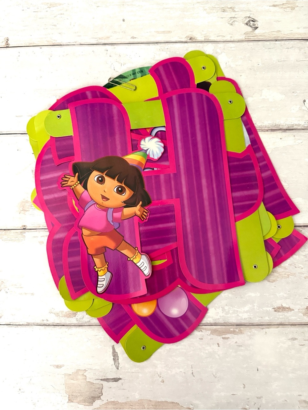 Dora The Explorer Happy Birthday Garland Party Decoration Sign Pink 10in Letters